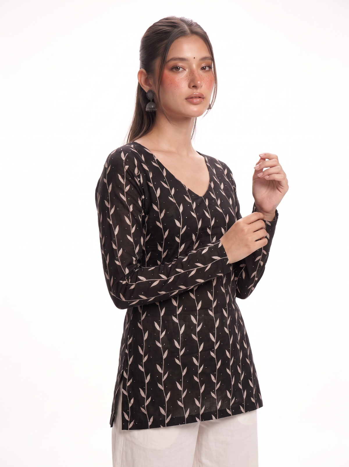 Jhumka Full Sleeve Corset Kurti